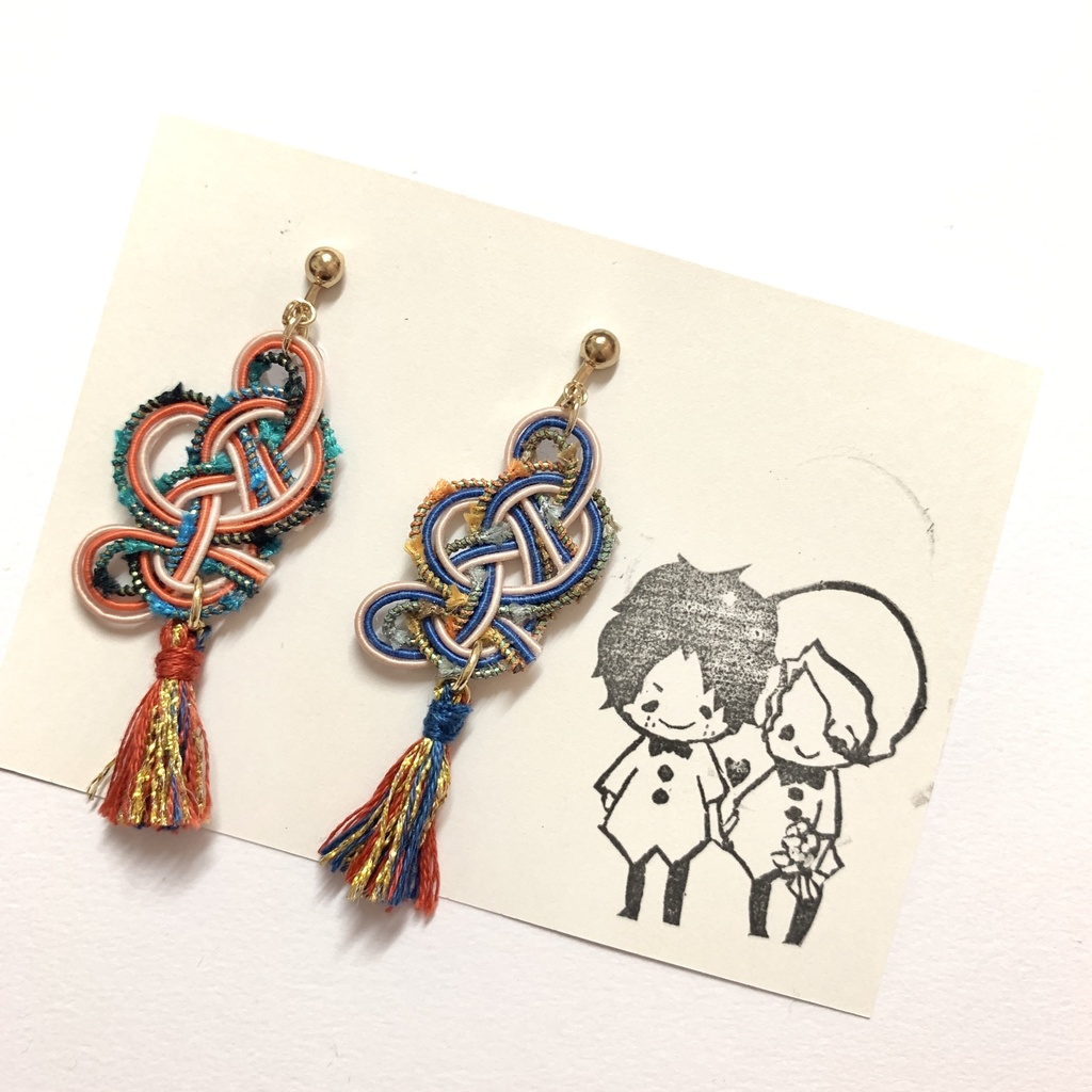 えさぼ水引タッセルイヤリング