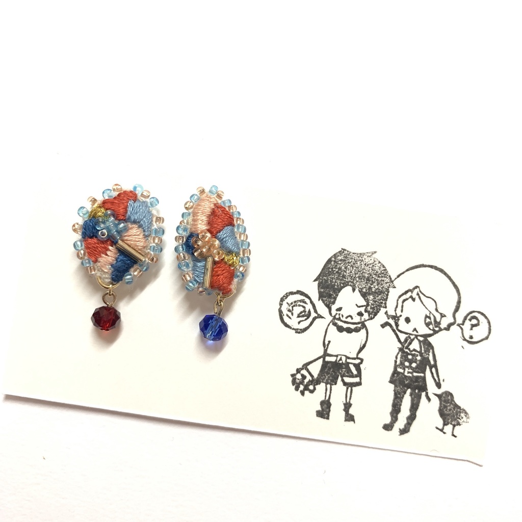 えさぼ刺繍イヤリング