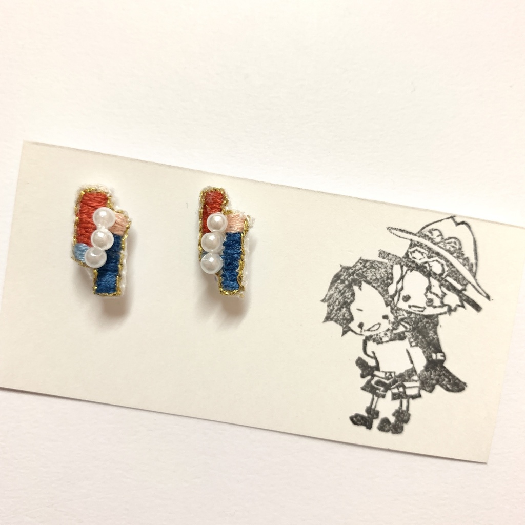 えさぼ刺繍イヤリング