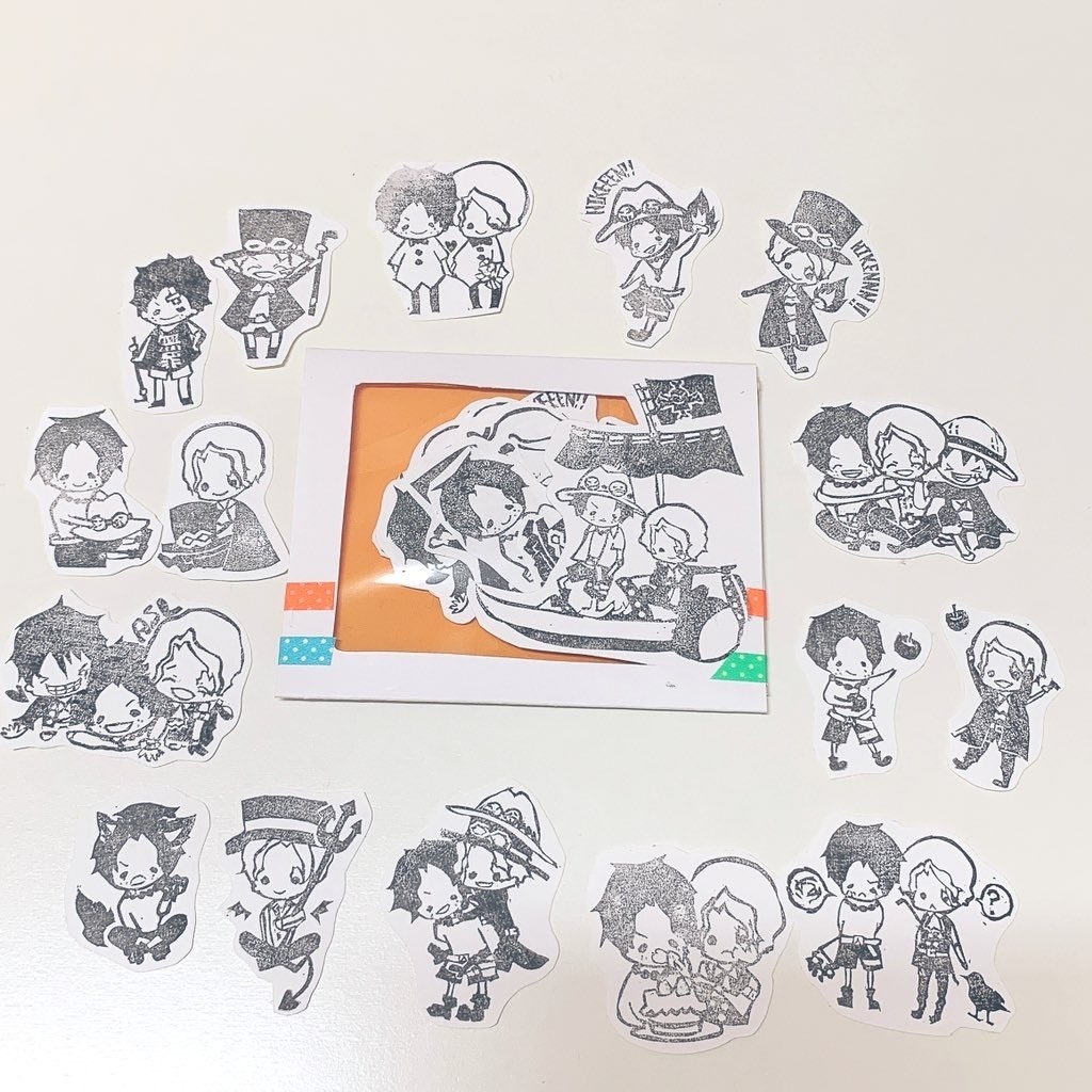 えさぼ消しゴムはんこフレークシールセット