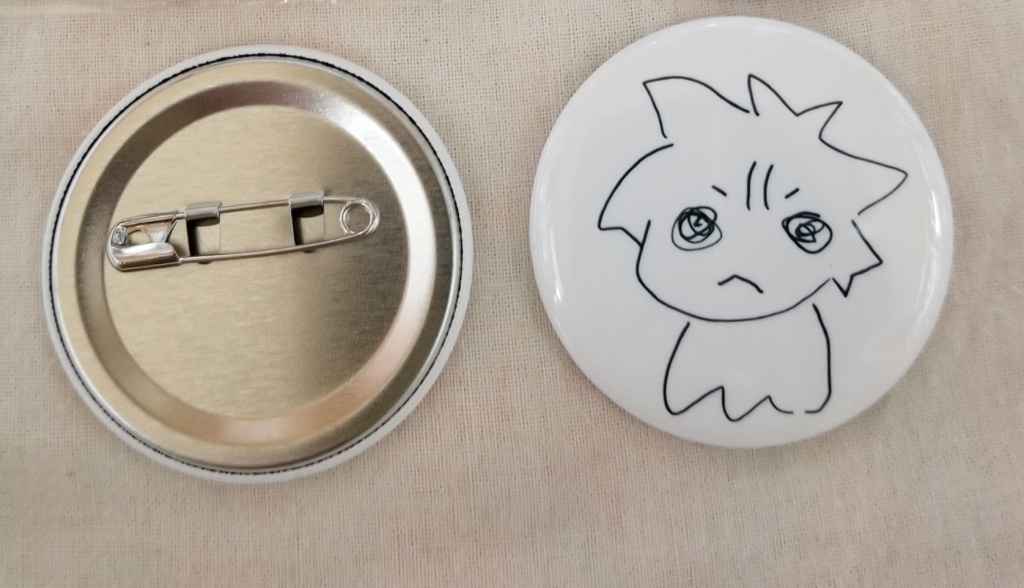 サキュぶきさんがかいた、らんらんの缶バッジ