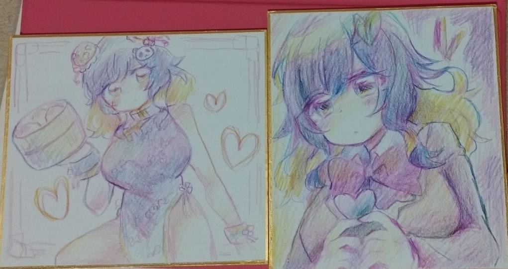 手書きミニ色紙