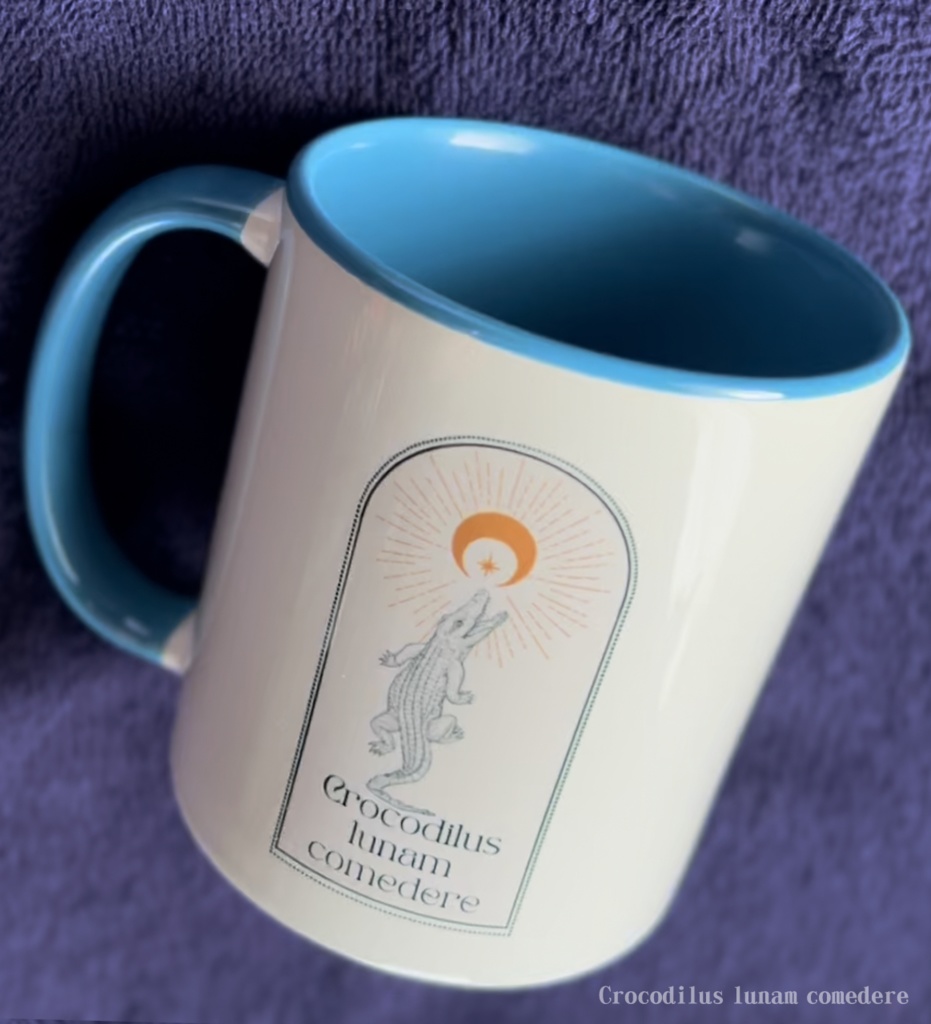 Crocodilus lunam comedere 看板ロゴ入りカラーマグカップ