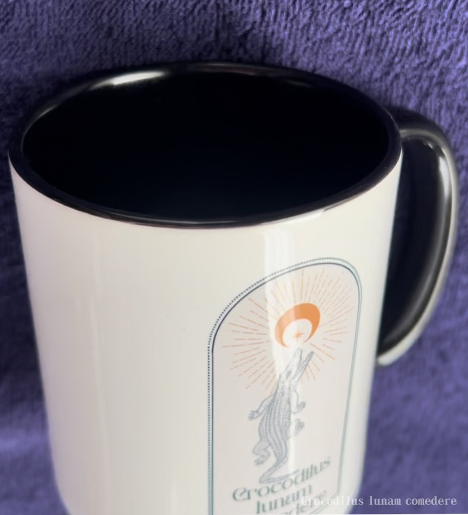 Crocodilus lunam comedere 看板ロゴ入りカラーマグカップ