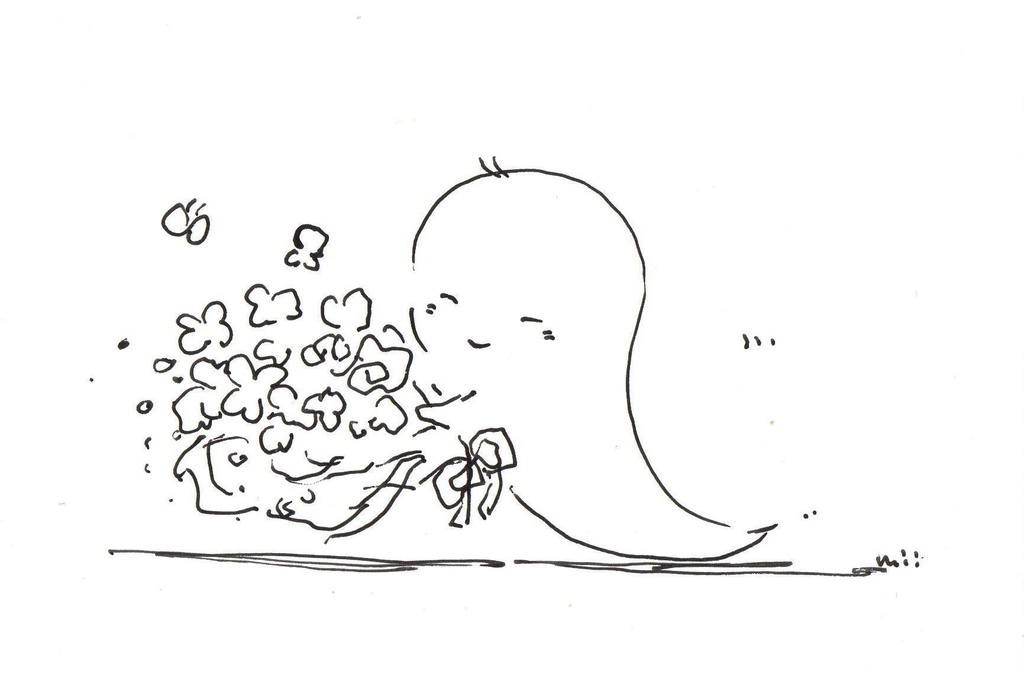 おばけちゃんと花束