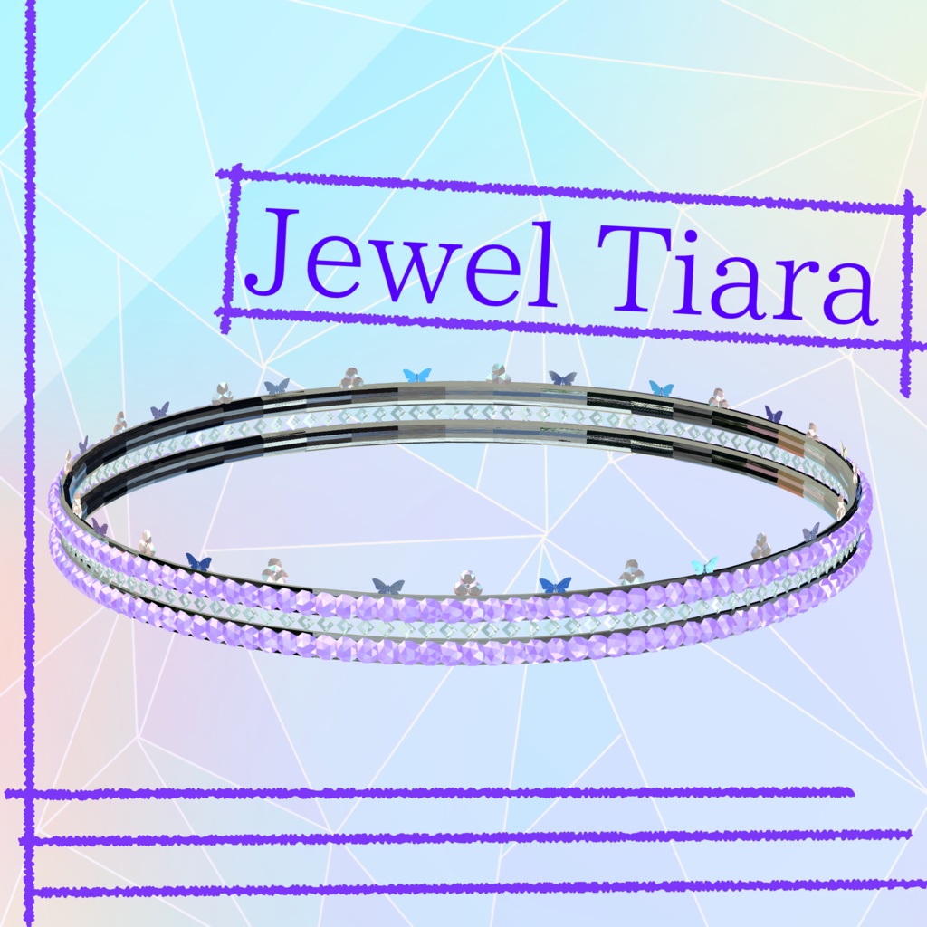 【free(無料)】【VRChat】Jewel Tiara / Jewel ring