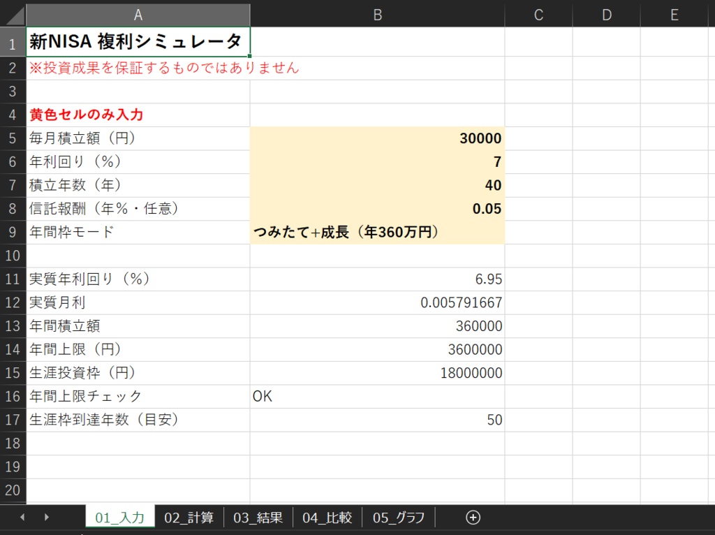 【新NISA対応】毎月積立で将来いくら？複利が一目でわかるExcelシミュレータ