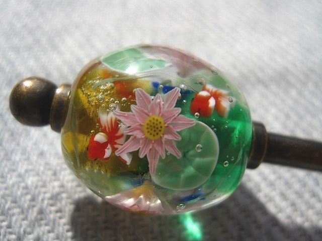 蓮の花と金魚の簪