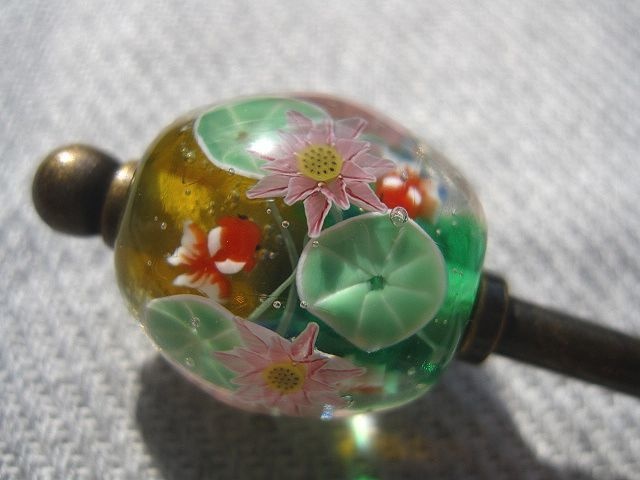 蓮の花と金魚の簪