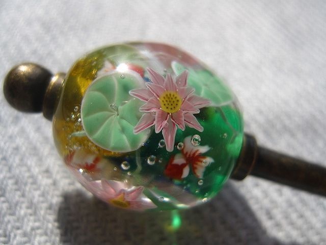 蓮の花と金魚の簪