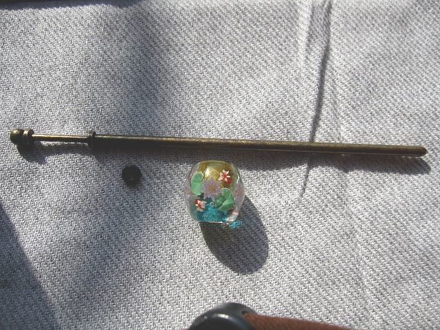 睡蓮と金魚の簪