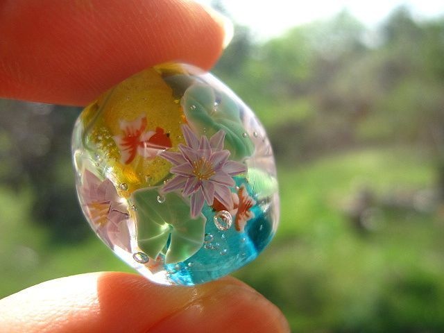 睡蓮と金魚の簪