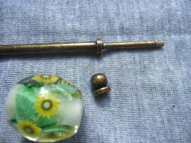 【手作りとんぼ玉】ひまわりの簪【ガラス工芸】