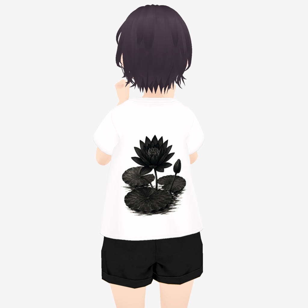 【VRoid】黒い水連のTシャツ【FREE】