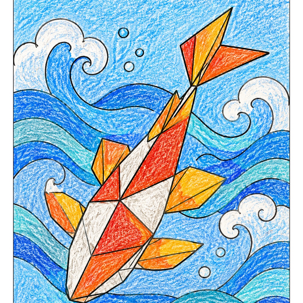 Free Coloring sample : Origami Wonderland