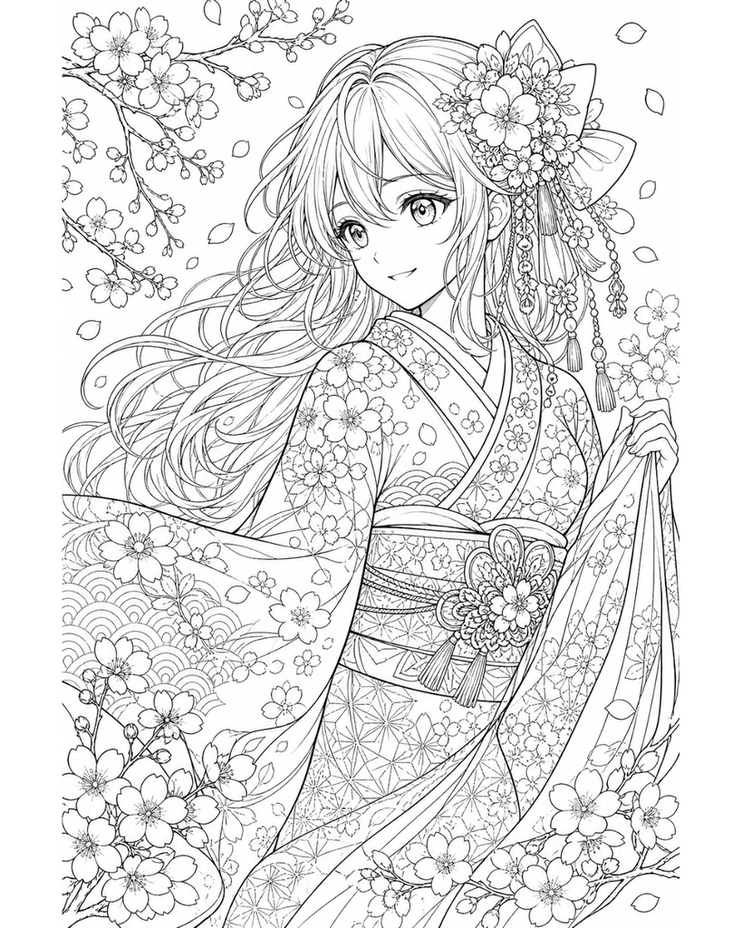 Elegant ANIME Coloring Book