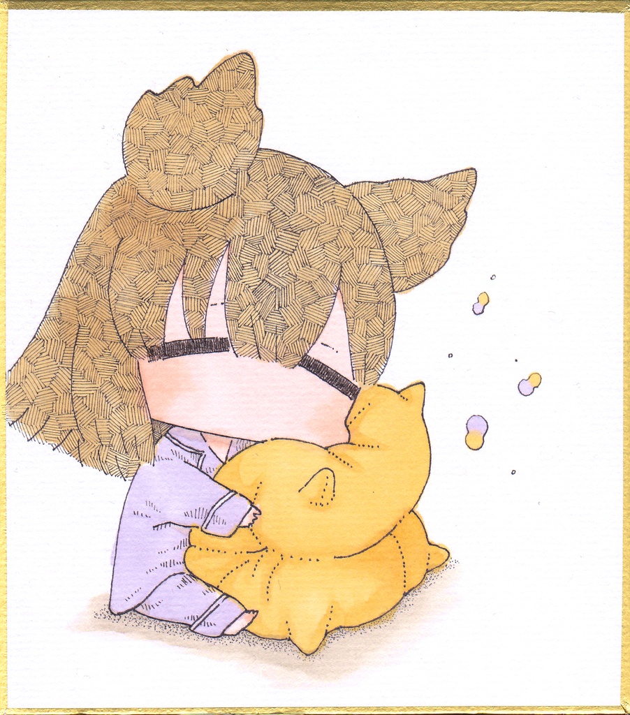 ミニ色紙_ねむねむはつくん