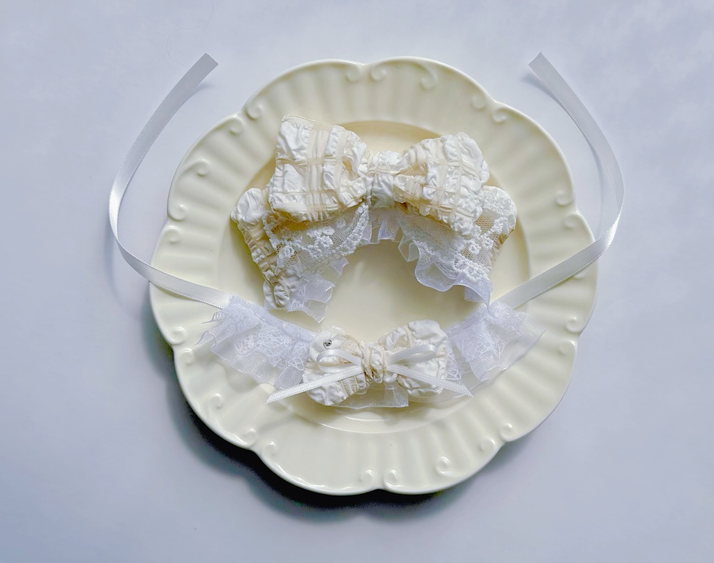 リボンカチューシャ✼レースケープ ˜˷ そよ風シリーズ ˜˷