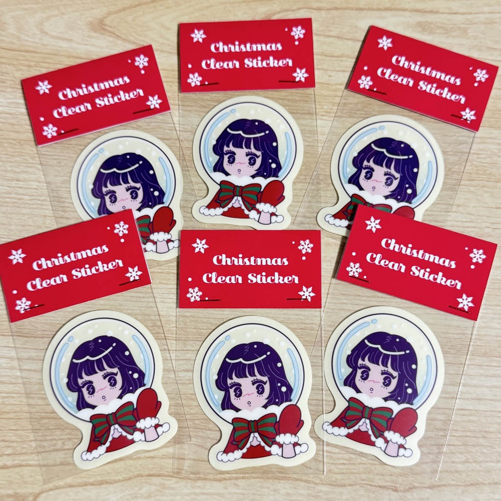 【季節商品】スノードーム クリアステッカー