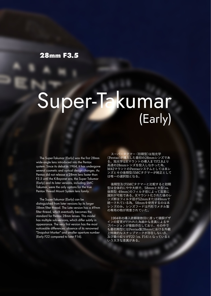 Acidus Books Series No.1 "Pentax 28mm Lens Collection" Complete Edition