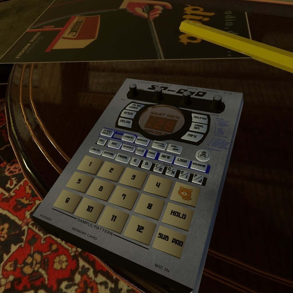 『VRChat想定 3Dモデル』 ガジェットサンプラーSP-OmO