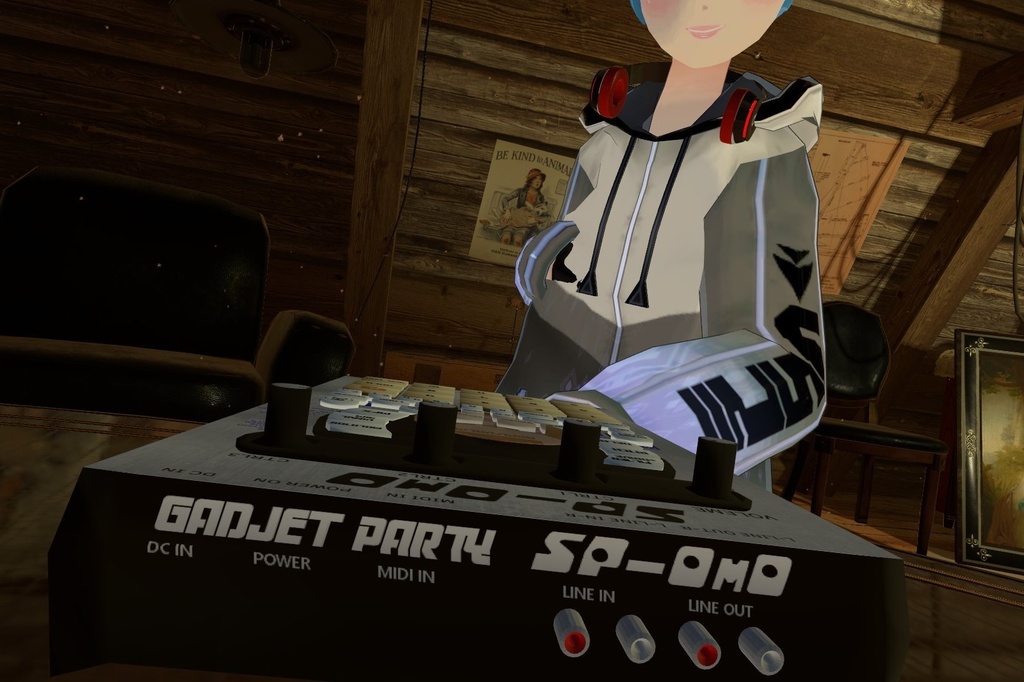 『VRChat想定 3Dモデル』 ガジェットサンプラーSP-OmO