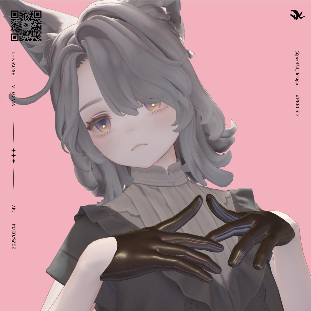 【VRChat想定】Leather Half Glove / 牛革ハーフグローブ