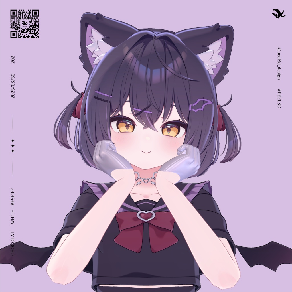 【VRChat想定】Leather Half Glove / 牛革ハーフグローブ