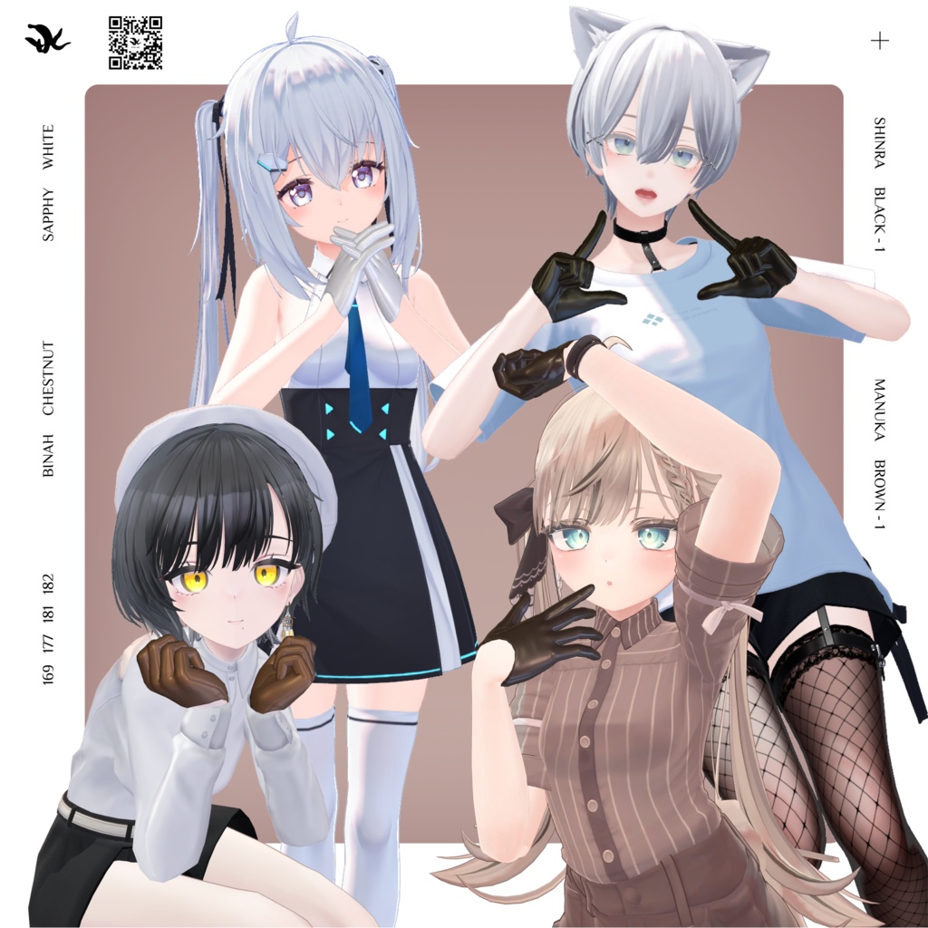 【VRChat想定】Leather Half Glove / 牛革ハーフグローブ