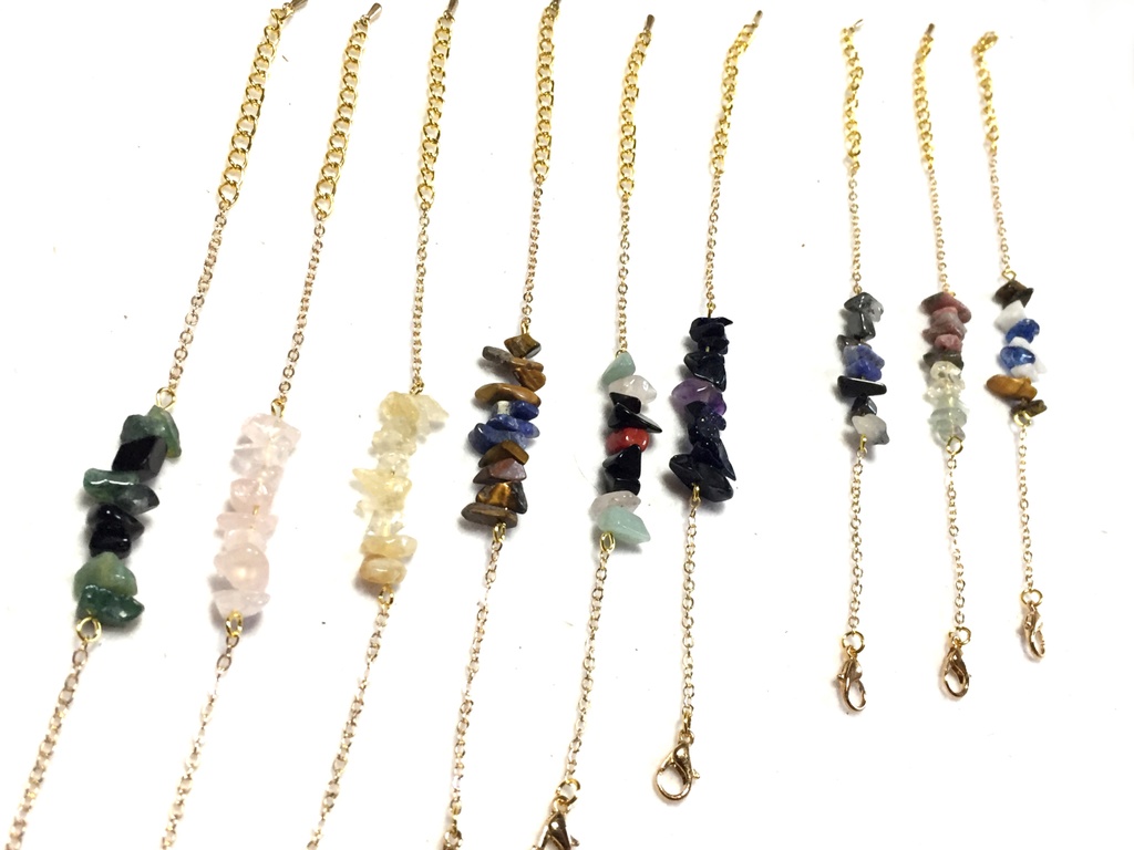 鬼滅 天然石さざれブレスレット②