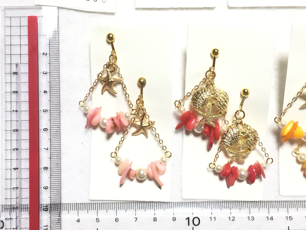 オリジナル シェルイヤリング(三角)