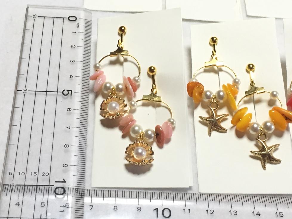 オリジナル シェルイヤリング(フープ②)