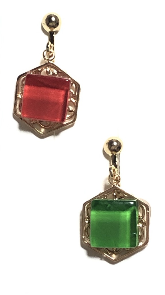 鬼滅 ガラスタイルイヤリング/柱