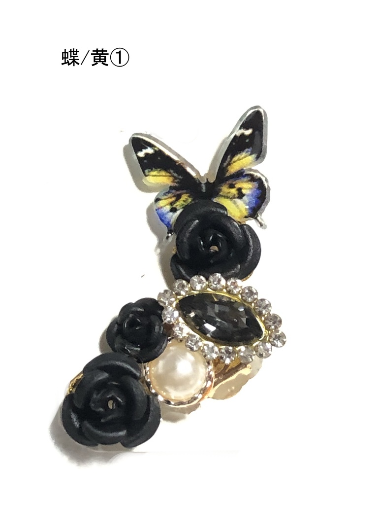 オリジナル 花のクリップ式イヤリング②