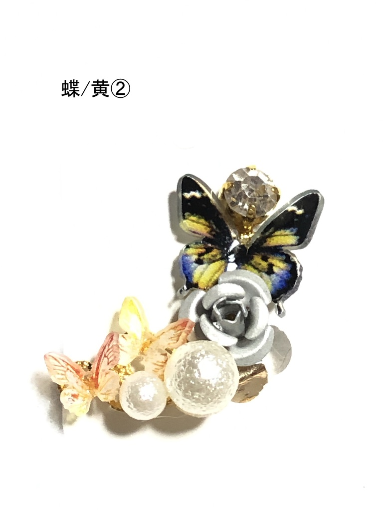 オリジナル 花のクリップ式イヤリング②