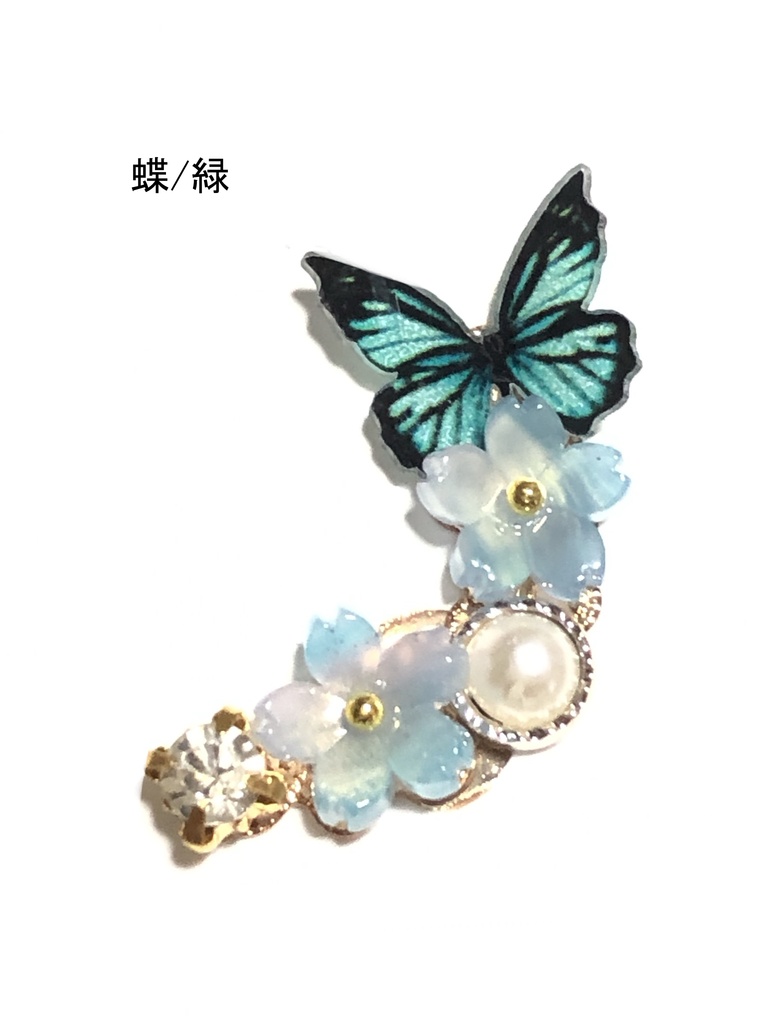 オリジナル 花のクリップ式イヤリング②