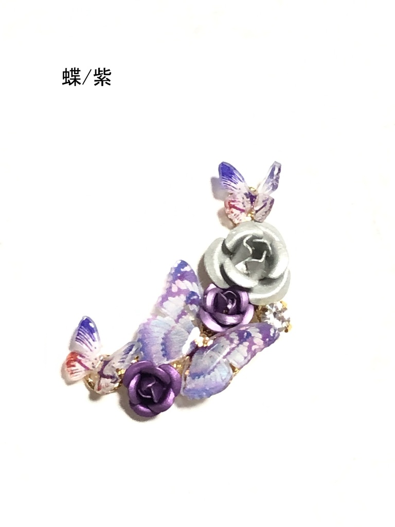 オリジナル 花のクリップ式イヤリング②