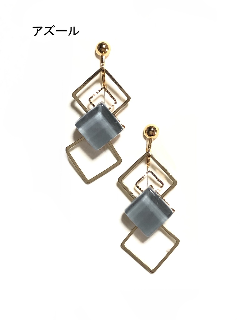 ガラスタイルイヤリング(オクタヴィネル)