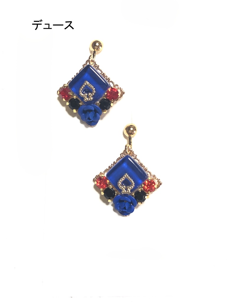 ガラスタイルイヤリング(ハーツラビュル)