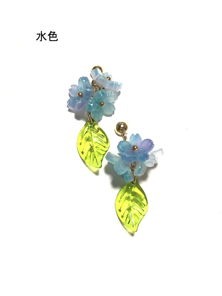 桜とはっぱのイヤリング(2024.3)