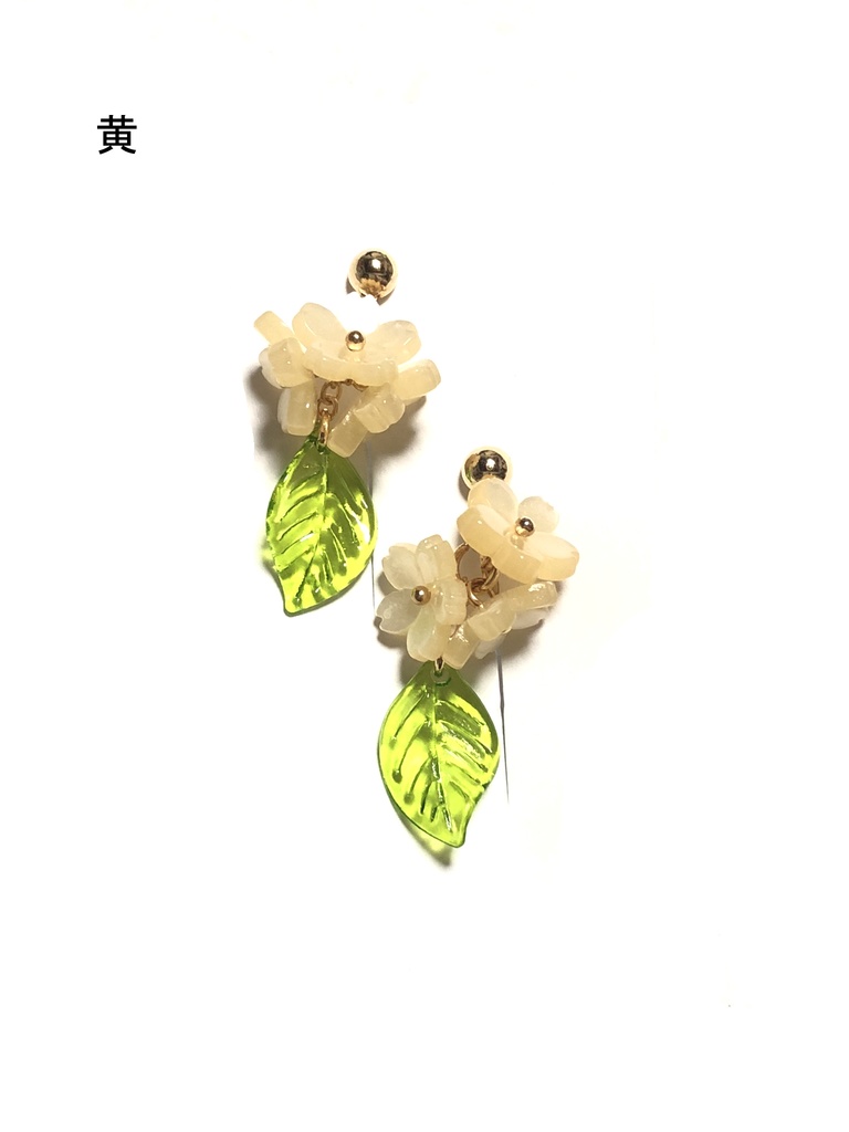 桜とはっぱのイヤリング(2024.3)