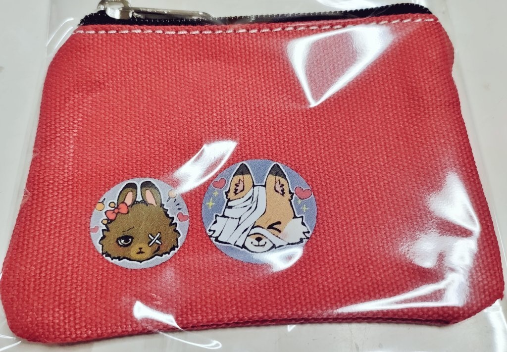 モフフロマティポイントポーチ【レッド】