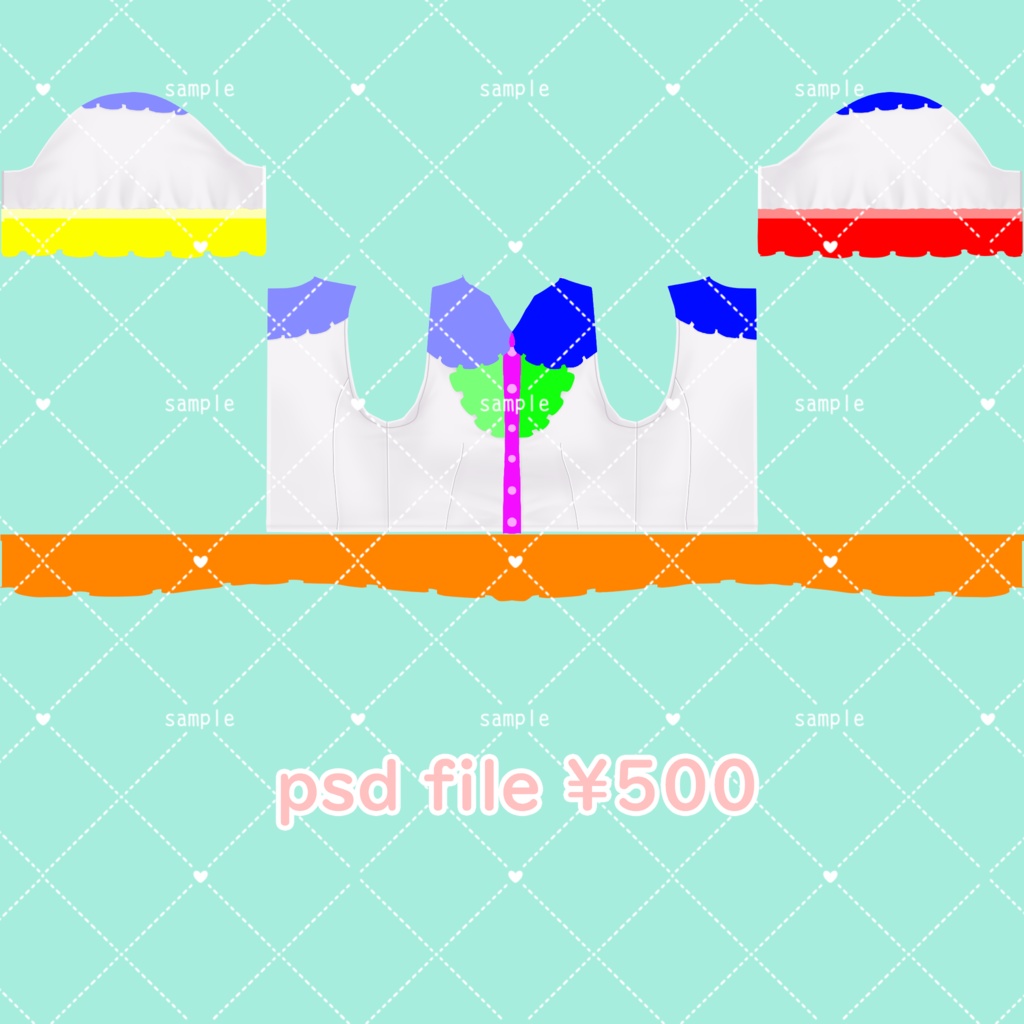 【無料 / FREE】 VRoid Studio テクスチャセット - デフォルトブラウス (全40色)