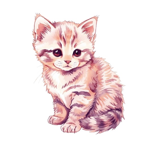 Reddish Purple Antique Watercolor Animal Clipart/赤紫アンティーク水彩動物クリップアート(全10種・背景透過PNG)