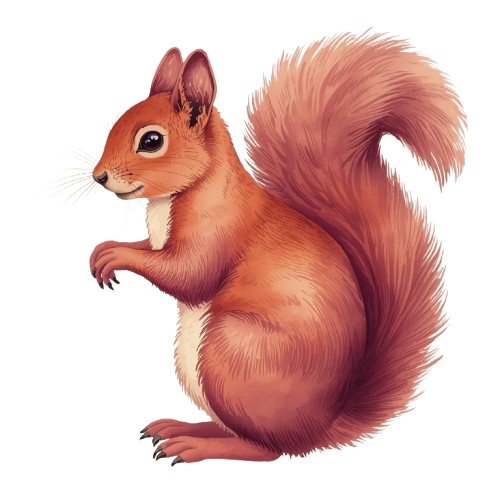 Reddish Purple Antique Watercolor Animal Clipart/赤紫アンティーク水彩動物クリップアート(全10種・背景透過PNG)