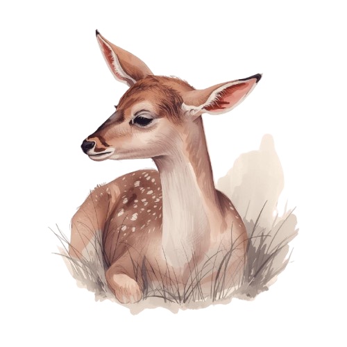 Reddish Purple Antique Watercolor Animal Clipart/赤紫アンティーク水彩動物クリップアート(全10種・背景透過PNG)