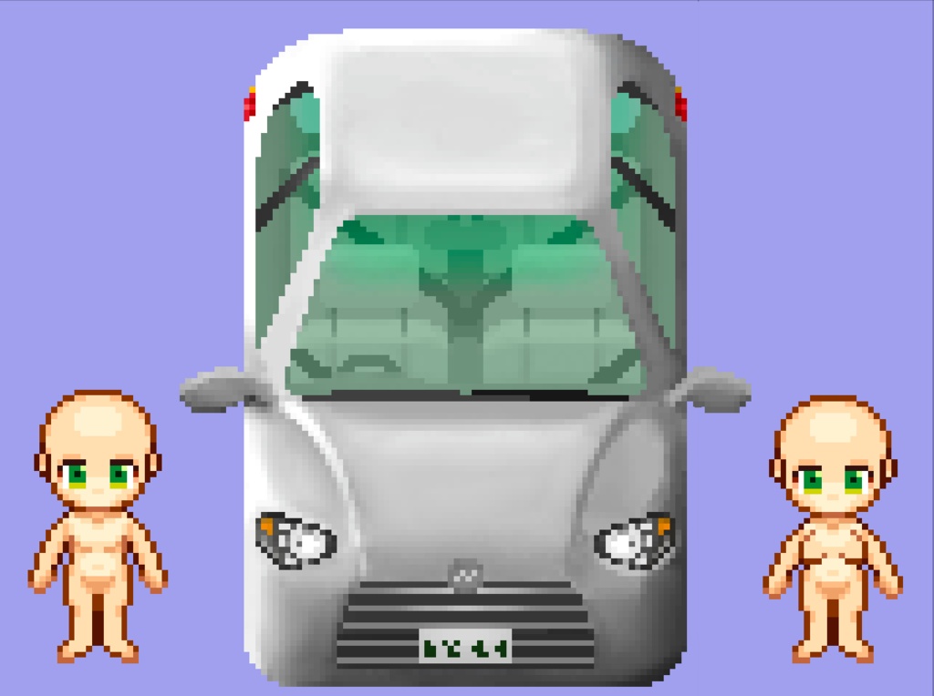 キャラが乗せられる車キャラチップ(4方向3パターン)