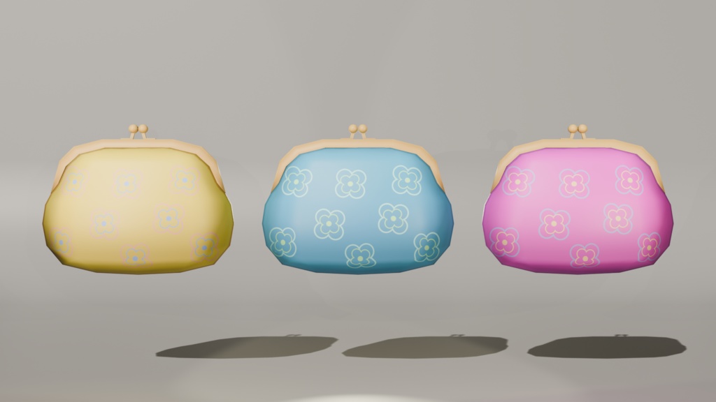 【3Dモデル】がま口財布