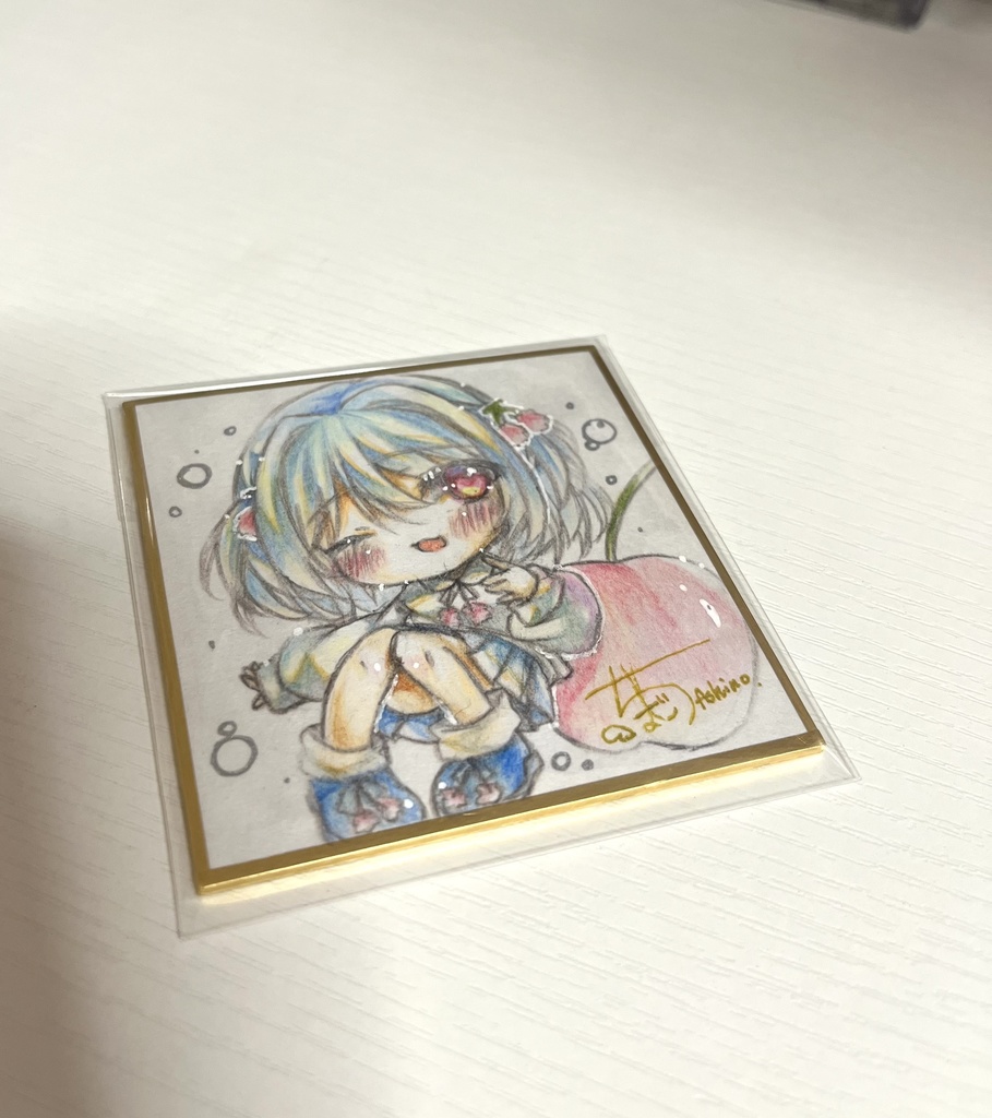 オリジナル　直筆色紙　豆サイズ
