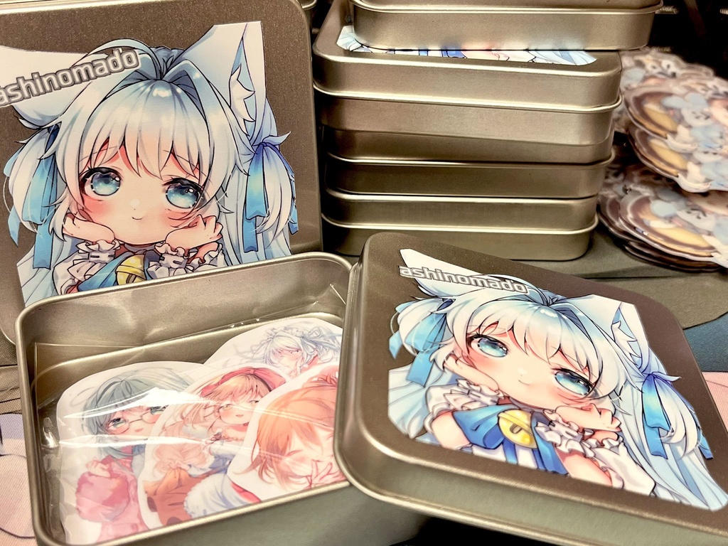 おまけステッカー入り　スクエア缶ケース